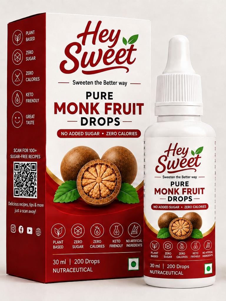Hey Sweet Monk Fruit Sweetener Drops – Zero Sugar Liquid Sweetener